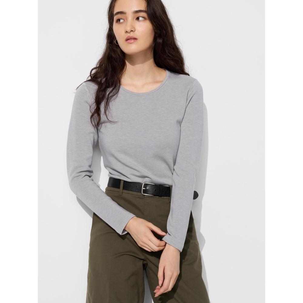

Uniqlo Футболка с круглым вырезом и длинным рукавом HeaTTech Ultra Warm