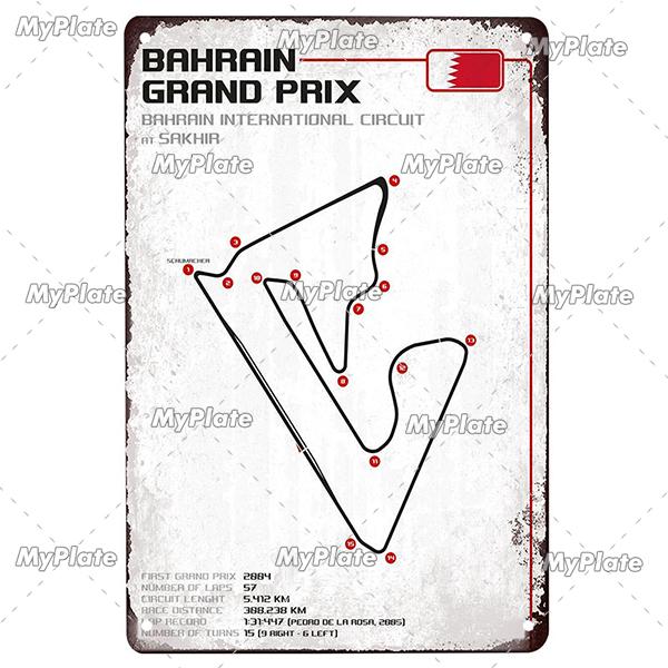 Vintage Racing Track Metal Poster Competition Tin Sign Plaque Iron Plate Bar Club Man Cave Home Wall Decor Fans Poster Custom