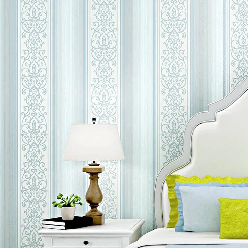 Grey/White/Beige/Pink Shimmer Damask Striped Wallpaper For Bedroom Modern Embossed Texture Wall Paper Roll Home Decor