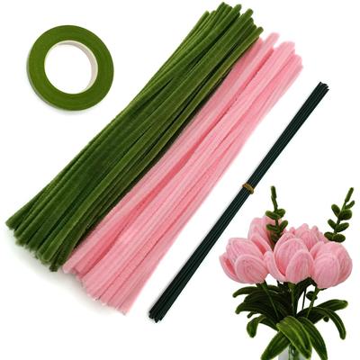 221-teiliges Bastel-Pfeifenreiniger-Blumen-Set, Chenille-Stiel-Pfeifenreiniger-Kit zur Herstellung von Bastel-Tulpensträußen, DIY-Bastelprojekte und Hol