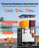VEVOR Commercial Beverage Dispenser 2 Tanks 10 L / 10.6 QT Per Tank, Stainless Steel Juice Dispenser
