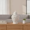 Pierced Ginger Jar with Lid Elegant for Living Room, Entryway