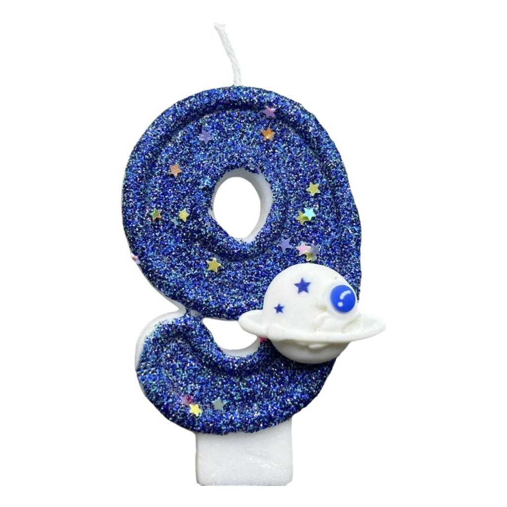 Numbers 0-9 Birthday Candle Spaceship Cake Decoration Candles for Party Commemoration Day Table Home Room Decor Accessories