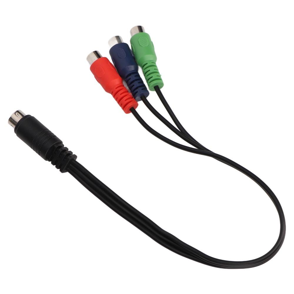 Plug and Play MINI DIN 9-Pin auf 3RCA Kabel 11,8 Zoll MINI DIN 9-Pin Stecker auf 3RCA Buchse RGB Video Adapterkabel RGB Verbindung