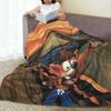 Crashs Bandicoots Cartoon Blanket Multiple Sizes Cozy and Lightweight Video Game Throw Blankets for Sofa Couch and Bed