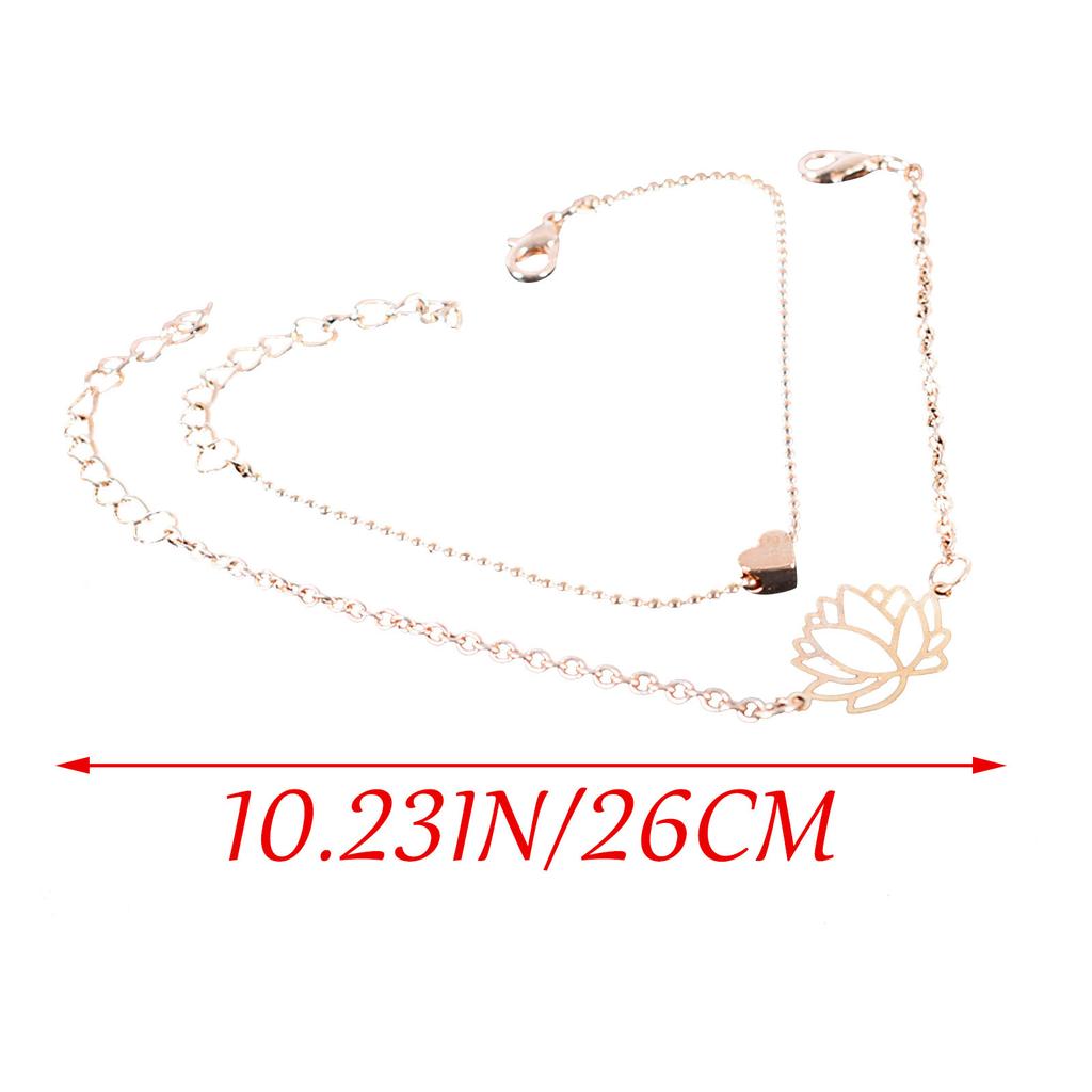 S Imple And Personalized Hollow L Otus Bracelet Fashion 2-piece Set
