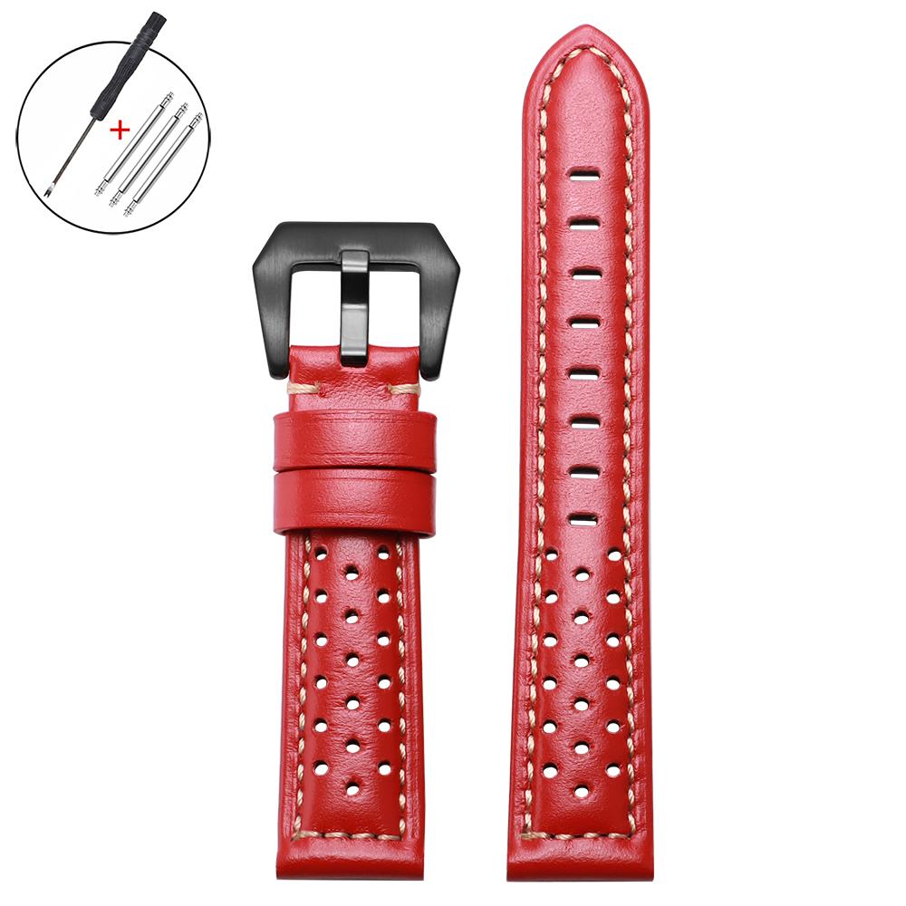 Handmade Genuine Leather Watch Straps 20mm 18/22/24/26mm for Panerai for Omega Soft Men Vintage Breathable Cowhide Bracelet Belt