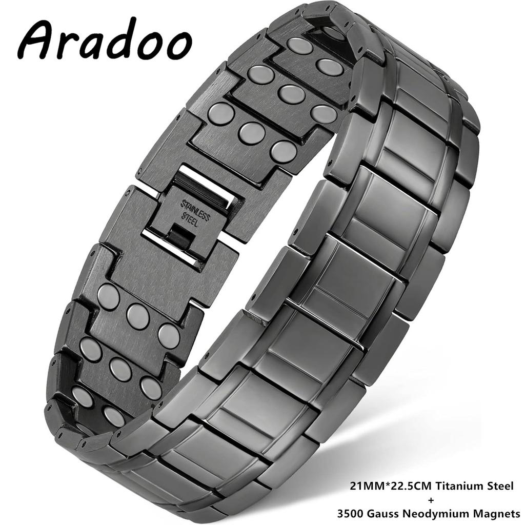 Premium Titanium Steel Bracelets for Men with 3X Ultra Strenth Magnetic Wristband Jewelry Gifts