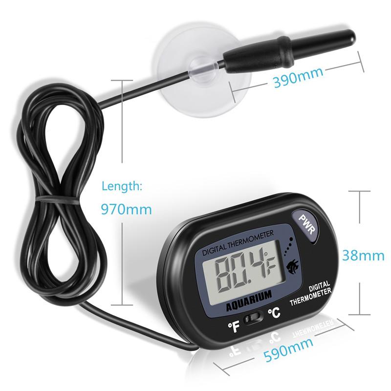 Digitales Aquarium-Thermometer mit Saugnapf, Temperatursensor, Messgerät, Tester, Thermometer, Messung -50 °C + 70 °C
