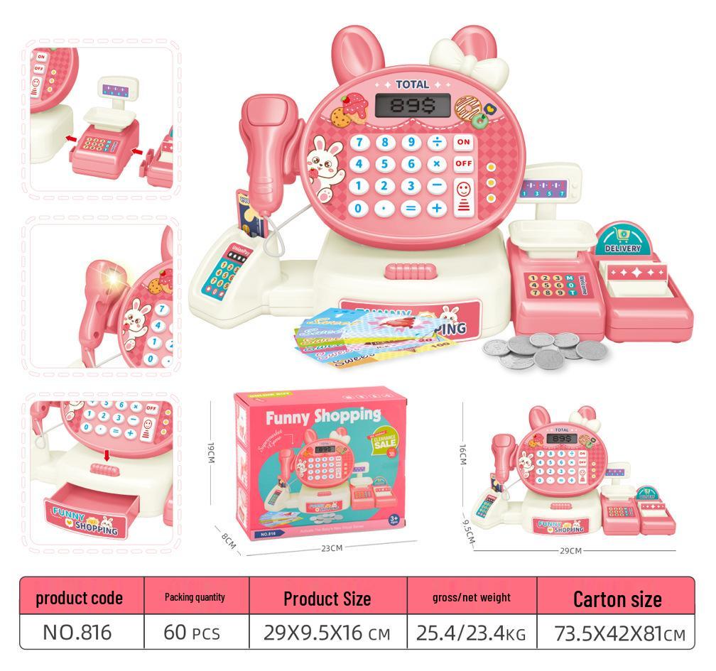 

Kids Supermarket Checkout Playset: Cash Register with Fruits & Candy - Ideal Gift for Boys & Girls