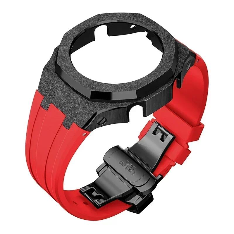 Zestaw modyfikacyjny Gen4 do Casioak GM2100 Metalowa obudowa ze stali nierdzewnej Gumowy pasek Zestaw do modyfikacji Akcesoria Casioak GM-2100 ze śrubami