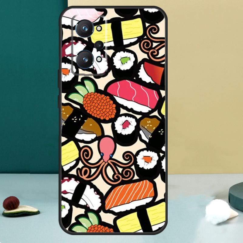 Sushi Maki Rice Kitchen Food Cute For Realme 11 10 12 13 14 Pro Plus GT 7 6 5 Pro GT 6T C67 C61 C53 C51 C21Y C25S C75 C55 Case