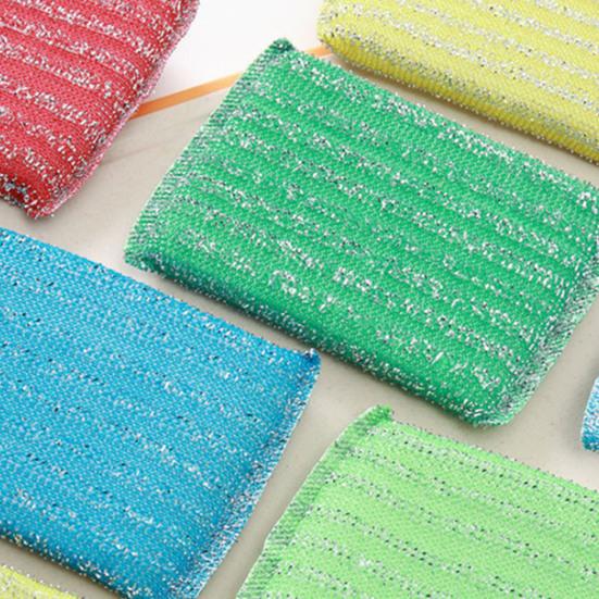Esponja de limpieza lavable, fácil de limpiar, Color aleatorio, limpiador de ollas de descontaminación fuerte para uso diario, 4 Uds.