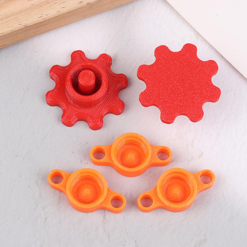 3 Stück Orange Glaskleberkappen Oder 2 Stück Rote Flexible Kappen im Zahnrad-Stil Verhindern Kleberhärtung Für Standard-Kleberflaschen