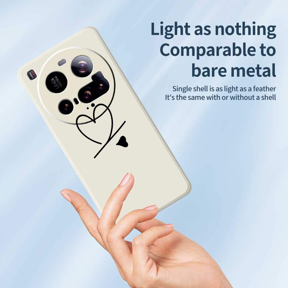 For Xiaomi 15 Ultra Case Black Love Pattern Printing Straight Edge TPU Phone Back Cover