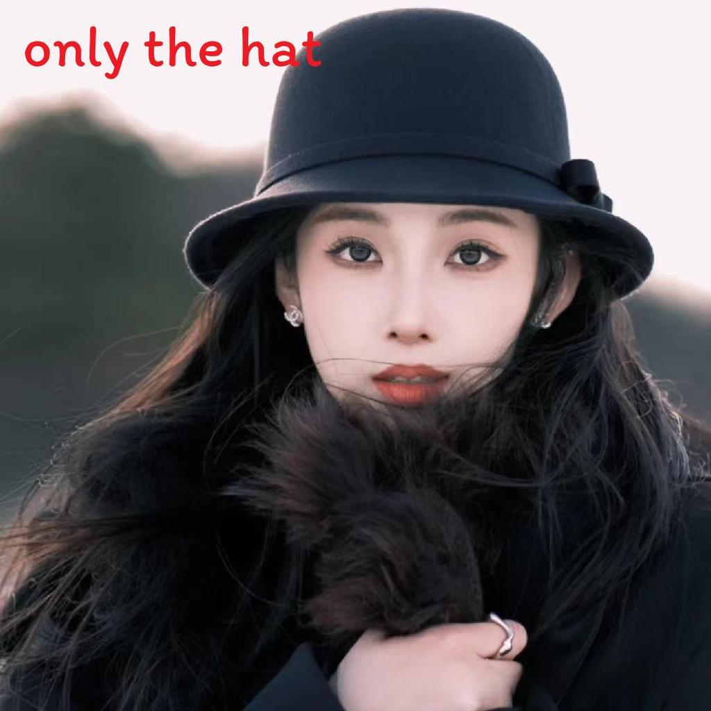 Classic Plush Hat With Butterfly Bow For Ladies Cold Weather Accessory