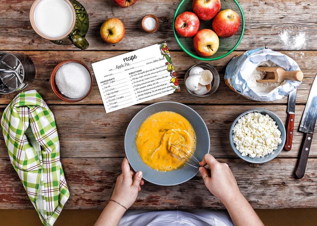 Inkdotpot 4x6 Inch Recipe Cards (Set of 50) , Thick Double Sided Premium Card Stock- Modern Style White Recipe Notecards