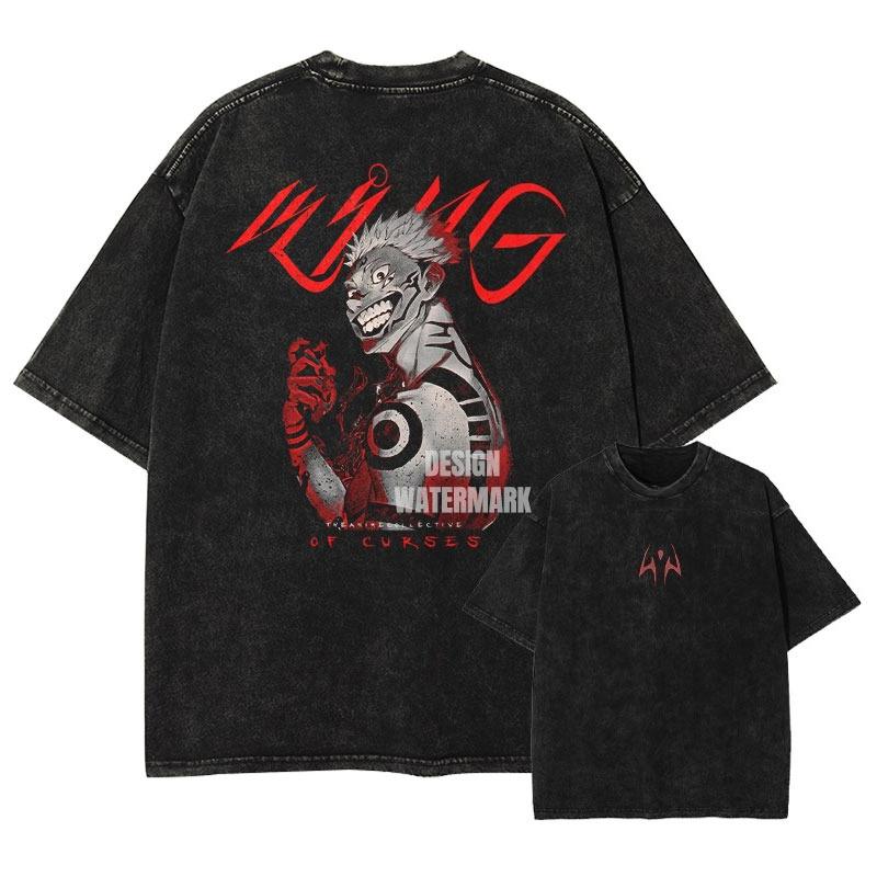 Popular Anime Washed Retro T-shirt, Suitable for Both Men and Women, with A Variety of Styles To Choose From.