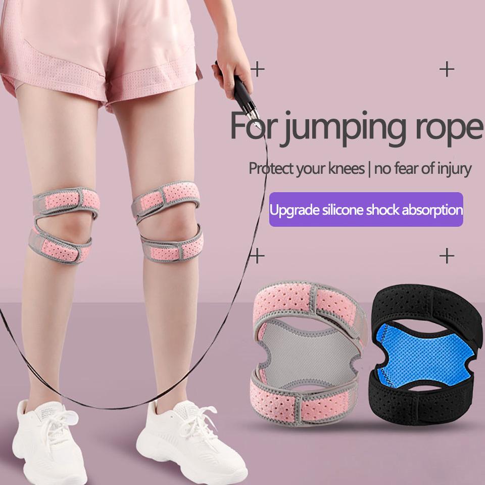 1Pcs Summer Knee Pad Silicone Double Patellar Straps Breathable Quick-Drying Sweat-Absorbing Shock-Absorbing Protect Tendons