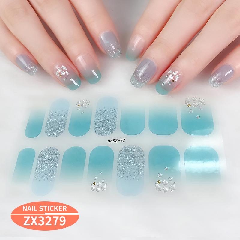 ZX 3D Gel Nail Polish Stickers: Easy-to-Use, Safe, and Healthy Imitation Diamond Adhesive for Stunning Nail Art.