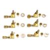 6Pcs Full Closed Guitar Tuning Key Accurate Fast Operation Stable Metal Tuning Pegs for Acoustic Electric Guitar Gold 6L