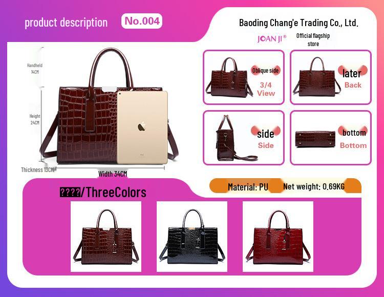 Geantă de mână de damă la modă cu model crocodil - Geantă tote crossbody cu un singur umăr