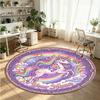Wild Animals (419) Theme Round Crystal Velvet Rug Custom Name Text Personalized Floor Mat Home Decor Non Slip Crystal Carpet