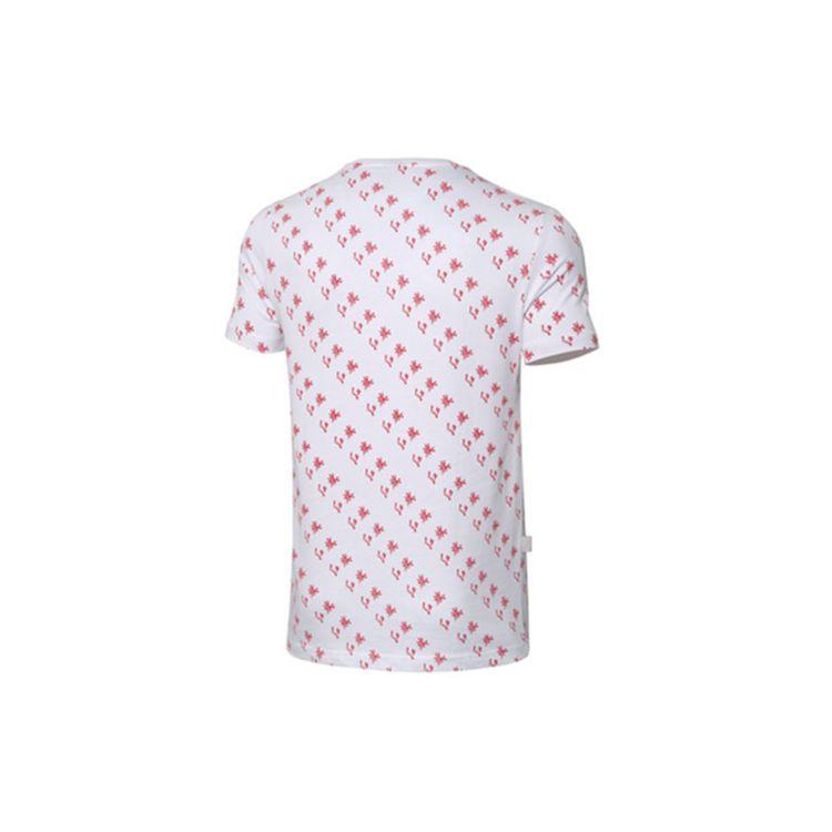 Li-Ning Basketball Series Flag Print Short Sleeve T-Shirt Men Tops White AHSP825-1