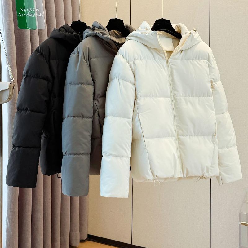 New solid color hooded windproof and anti-fouling down cotton cotton jacket short small bread jacket winter coat