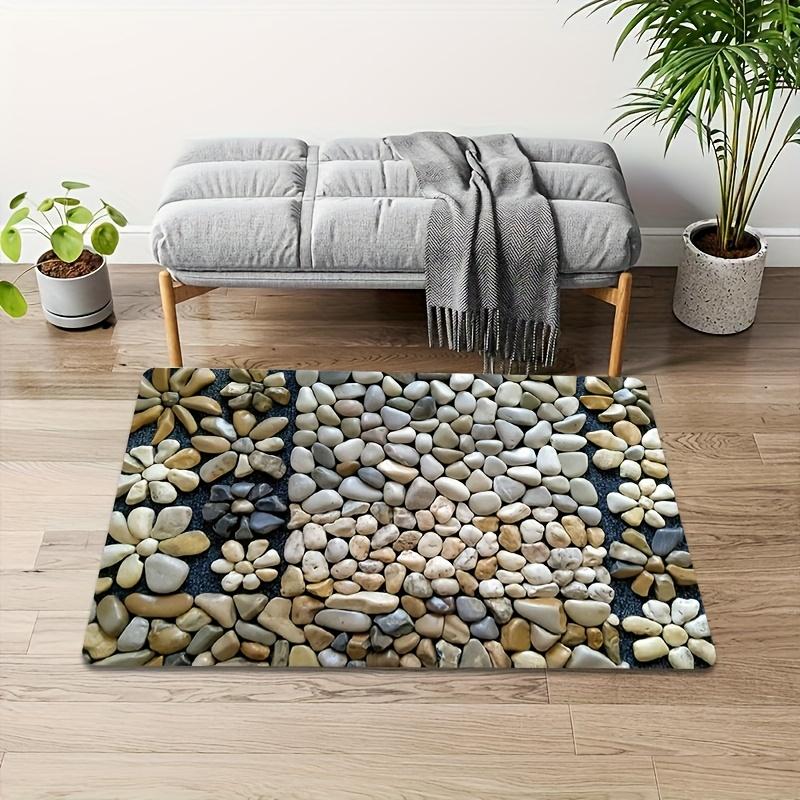 3D Pebble Doormat - Realistic Stone Design for a Natural Home Entrance, Perfect for Adding Texture and Style Indoors