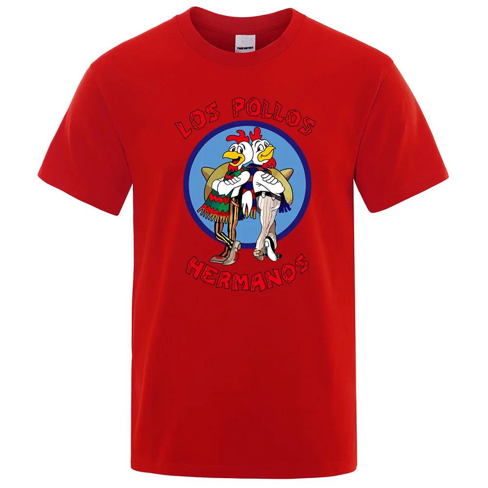 *Los Pollos Hermanos* Men's Funny Print Casual Cotton T-Shirt