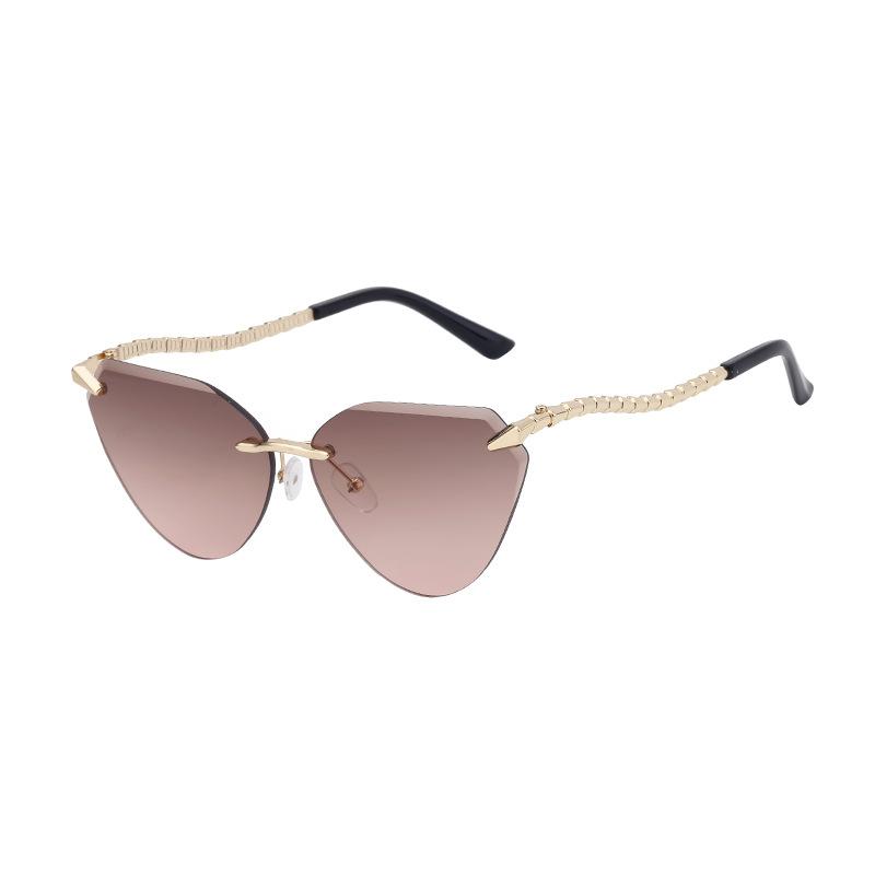 

JYL TS Women s Rimless Cat-Eye - Outdoor Street Style Trendy Shades XN-90254 c-445 джунглях зелений колір
