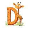 Plakat Żyrafa Z Literą D Plakat Żyrafa Z Literą D, 50X70 Cm, Bez Ramy, Płótno Premium Na Blejtramie