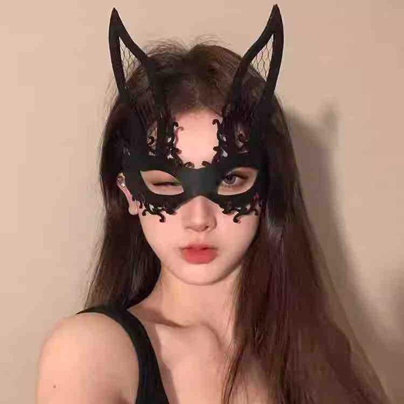 Retro Lace Princess Half Face Mask For Women Vintage Sexy Flower Tied Mask Gothic Party Accessory Masquerade Costume Prop