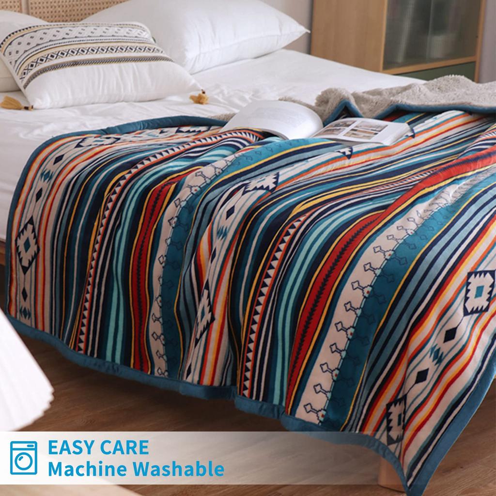Luxury Bed Blanket Boho Throw Blanket Winter Thick Coral Fleece Sofa Blanket Bed Plaid Bedspread On The Bed Home Decor