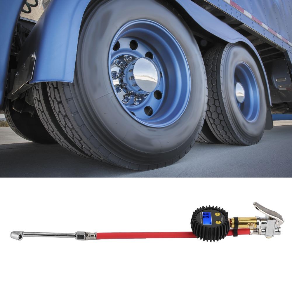 LCD Display Digital Tire Inflator 3-200PSI Range Digital Pressure Gauge  Tire Maintenance