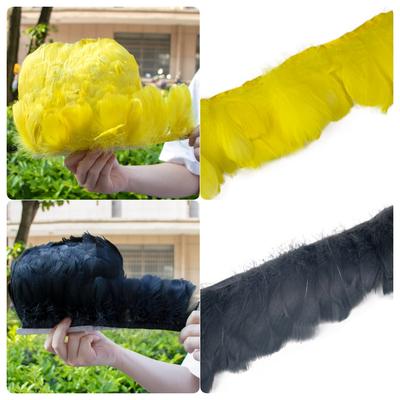 1Meter Natural Goose Feathers Trim Ribbon Fringe for Dress Clothing Sewing Decoration Crafts Wedding Party Accessories 8-10cm