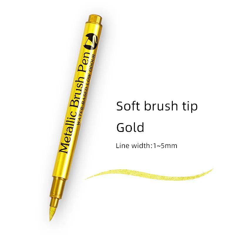 Złoty Srebrny Metaliczny Marker Wodoodporny Trwały Marker do Malowania Kamienia, Kubka, Ceramiki, Szkła DIY Materiały Malarskie