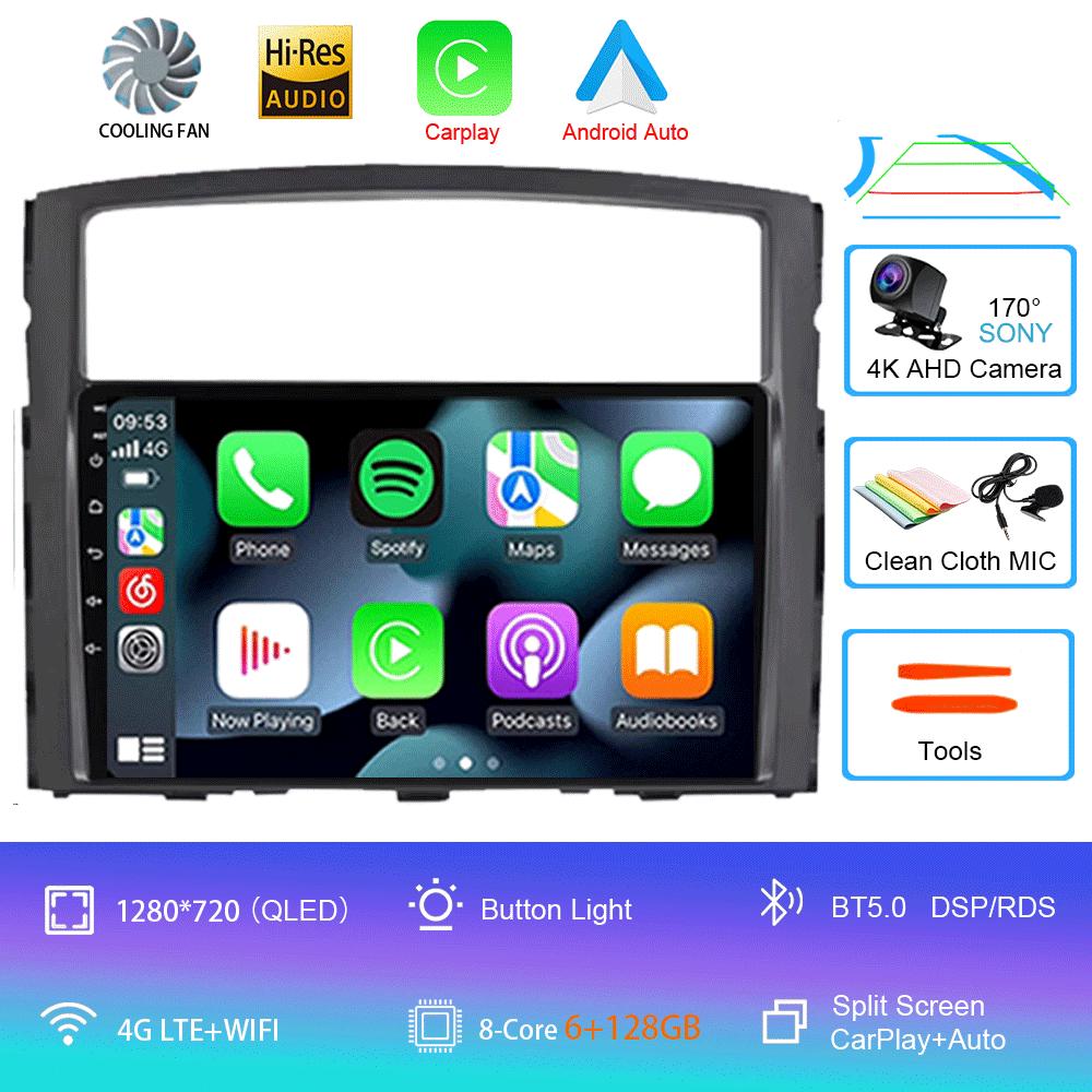 For Mitsubishi Pajero 4 V80 V90 2006-2014 8 Core 5G Car Radio Multimedia Video Player Android 14 2 Din Carplay Gsp QLED DSP