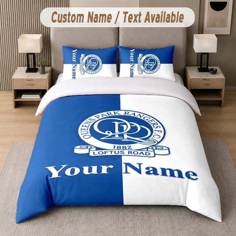 Custom Name Queens Park Rangers _ QPR 3Pcs Duvet Cover Set Personalized Text Bedding Pillowcases Bedroom