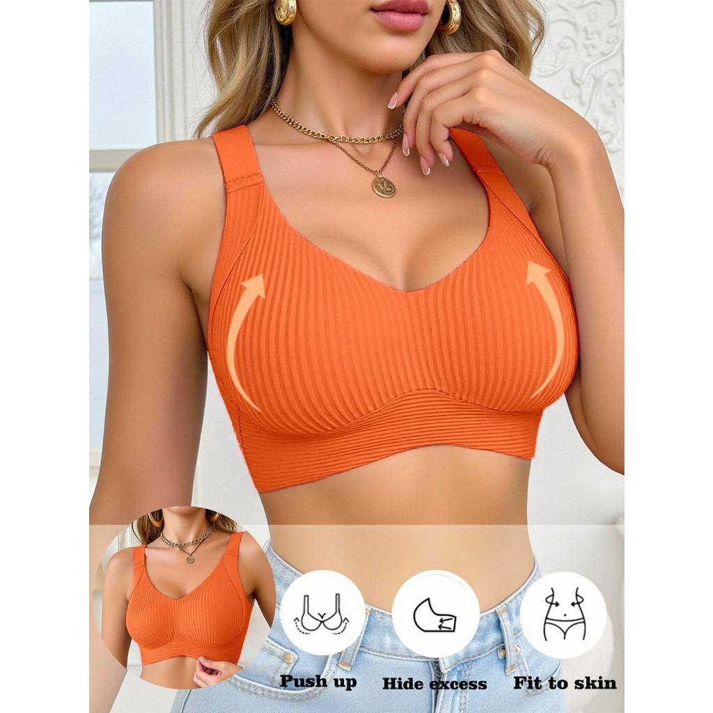 Women's Plus Size Full Coverage Bra - Minimizes Large Busts, Provides Strong Support, Ribbed Surface, Full-coverage Removable Pads, Lingerie