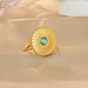 Green Opal Stone Rings For Women Girls Gold Color Stainless Steel Ring Wedding Aesthetic Y2K Jewelry Accessories Party Gift