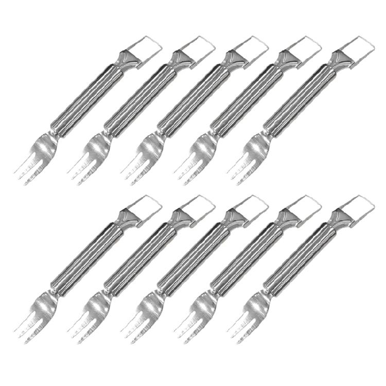 Stainless Steel 2 in 1 Watermelon Fork Slicer Tool Kitchen Fruit Cutting Fork Watermelon Cutting Tool Easy To Use