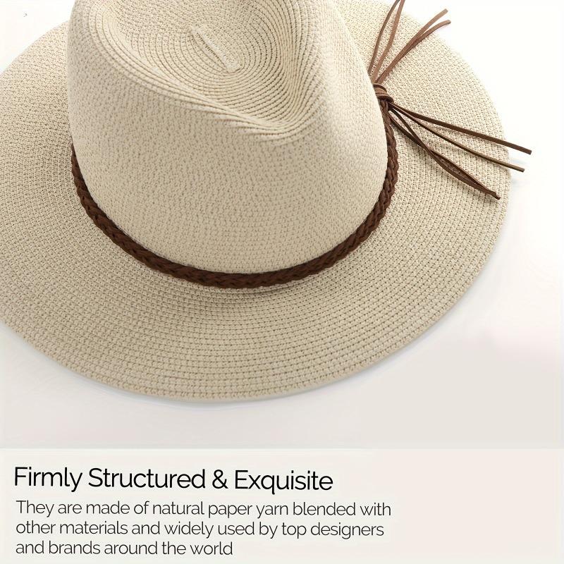 2025 New Straw Hat for Women Men UV Protection Natural Panama Hat Wide Brim Sun Hat Men Classic Fedora Beach Hat