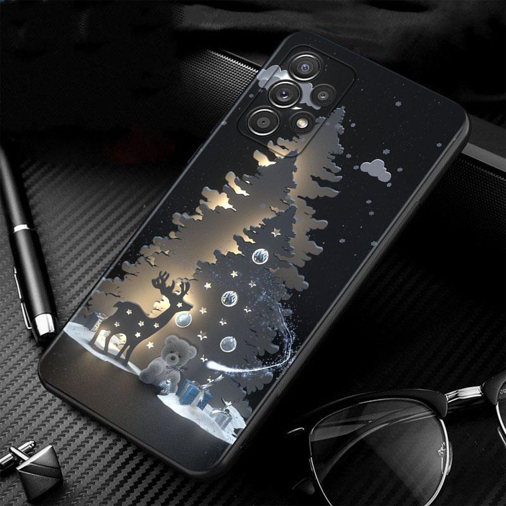 Phone Case For Samsung A52s A73 A72 A53 A33 A32 A22 A13 A02s A21s A12 A31 A91 A51 A71 A41 A23 A11 Merry Christmas Tree Deer