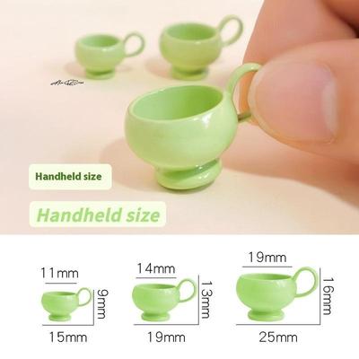 1Pc 1/12 Dollhouse Miniature Japanese Style Alloy Mug Water Cup Simulation Model Toy for Doll House Decoration