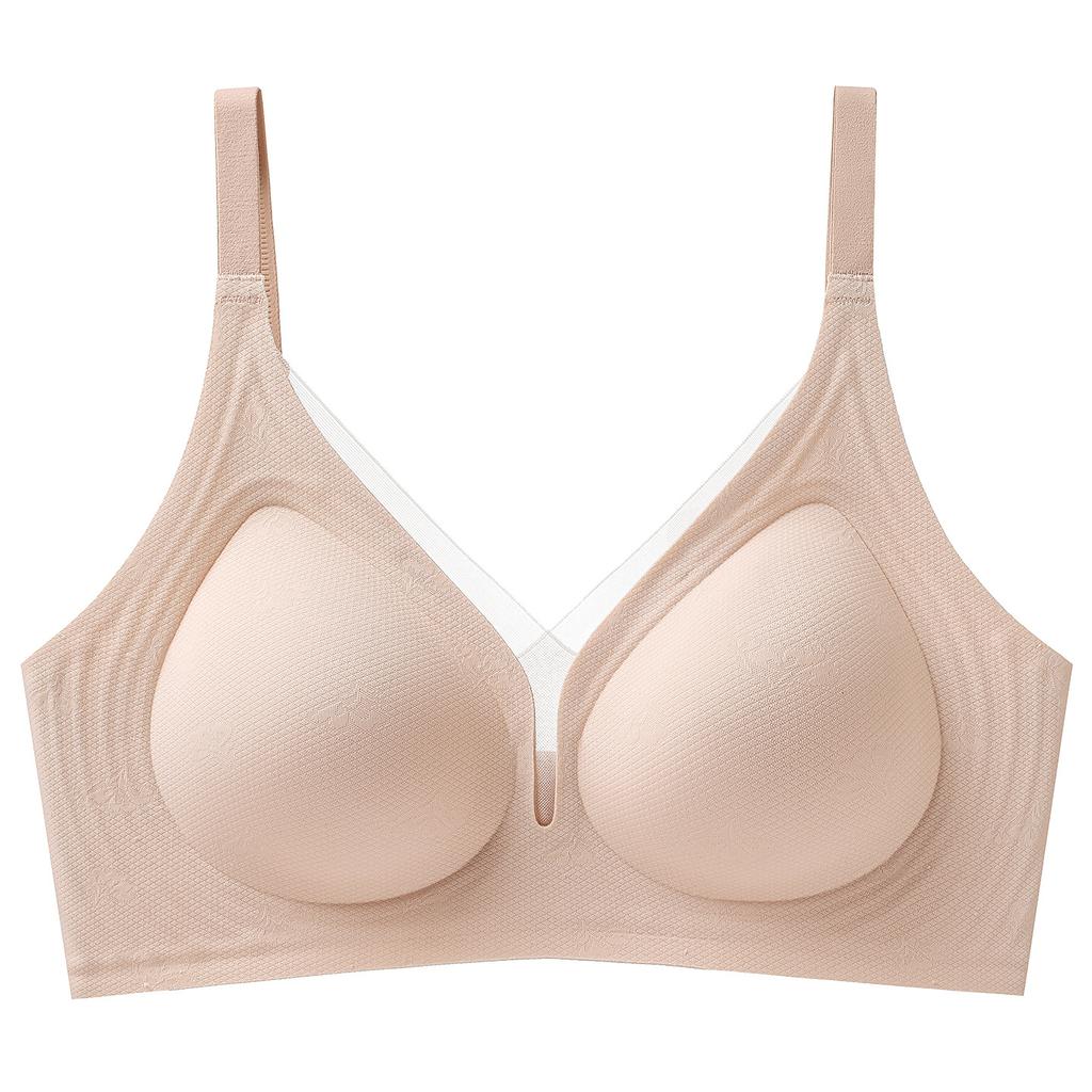 Tight-free Bra Women's Comfortable Seamless Underwear Gathering Bra Breast Retraction Invisible Bra Push Up Bra
