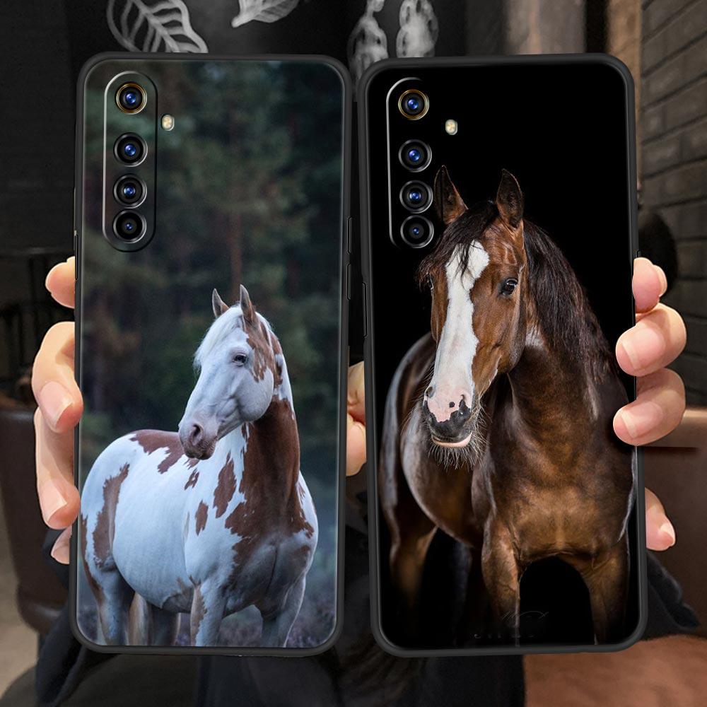 Animal Horse Soft TPU For Realme 13 12 11 10 9 Pro Plus GT3 GT2 C21 C25 C35 C53 C55 C67 Pro 5G Phone Case Cover Fundas Capas Bag