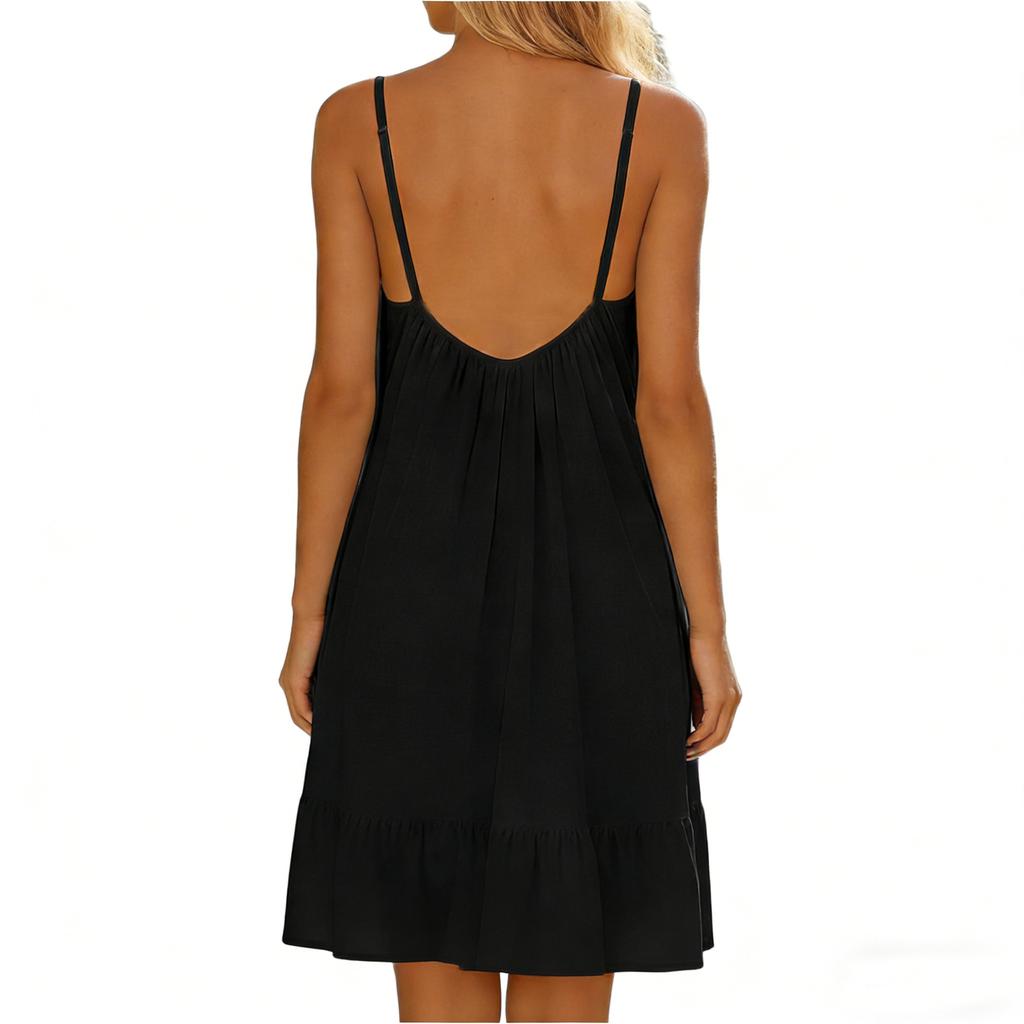 Women's Fashion Color Sleeveless Dress