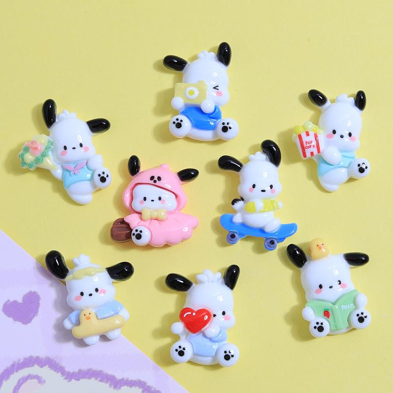 16/80PCS Cartoon Cute Dog Handmade DIY Cream Gel Phone Case Headwear Hair Clip Accessories Resin Accessories